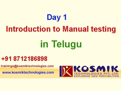 Jour 1   Tests manuels  Introduction aux tests manuels  Introduction aux tests en telugu 