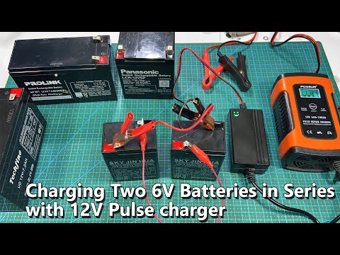 How to charge two 6V Lead-acid batteries with 12V pulse charger (Two battery charge in series)
