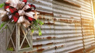 Making A Farmhouse Christmas Lantern Topper --
