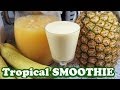 Tropical Fruits Smoothie Pineapple Banana Orange Juice - Healthy Juicing Diet Meal - Video Jazevox