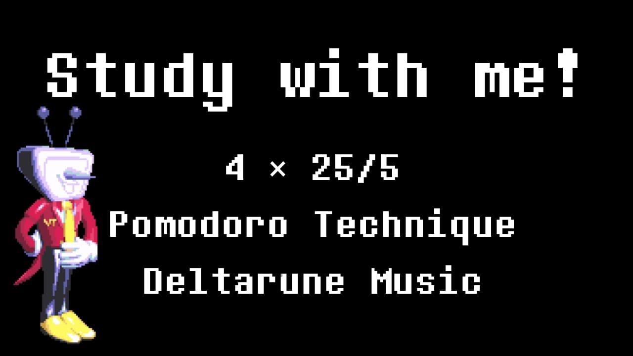 deltarune 2hr study timer // 4 x 25/5 pomodoro // deltarune chapter 3 music // study with blook
