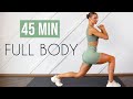 45 min full body workout  apartment  small space friendly no equipment no jumping