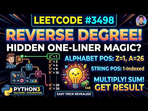 Sep 20, 2026 - Leetcode Problem #3498. Reverse Degree of a String
