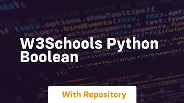 w3schools python boolean