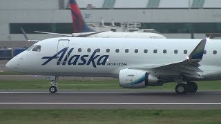 Alaska Airlines (Horizon) ERJ-175 [N637QX] Takeoff Portland Airport (PDX)