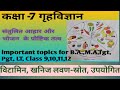 कक्षा 7 ग्रह विज्ञान संतुलित आहार तथा भोजन के पौष्टिक तत्व#विटामिन,खनिज लवण-स्रोत,उपयोगिता #Tgt,Pgt