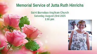 Memorial Service for Jutta Ruth Hinrichs
