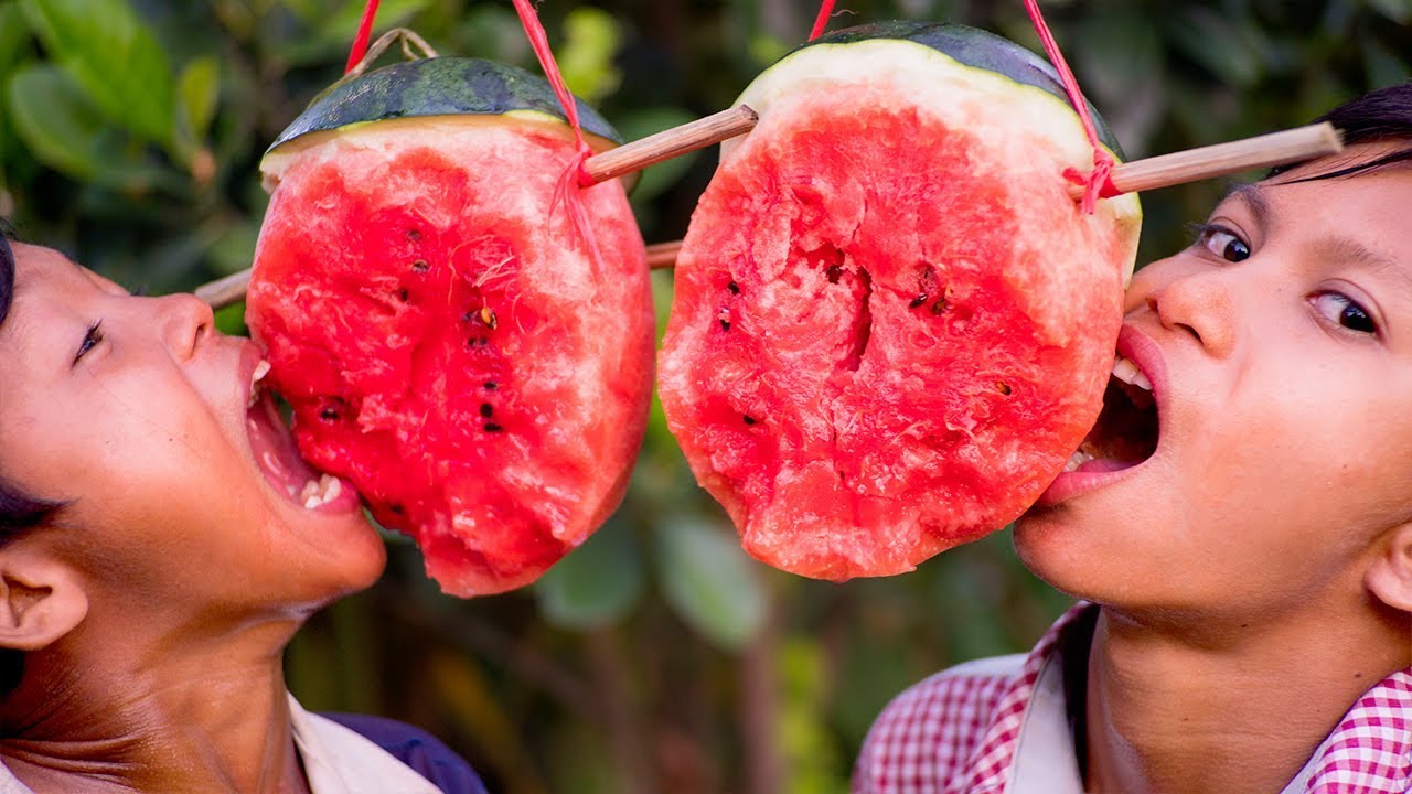 teens jobs TRY TO EAT CHALLENGE IN VILLAGE! | Teens Vs Watermelons | Life of Natural Foods