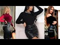 amazing and stylish leather skirt// leather skirts designs for ladies over 40 plus