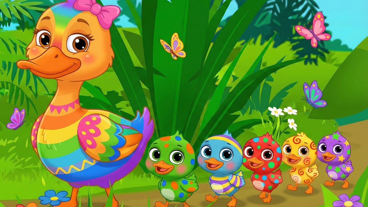 Counting Ducklings Song 🦆✨ | Learn Numbers & Colors for Kids | Fun Nursery Rhyme for Toddlers