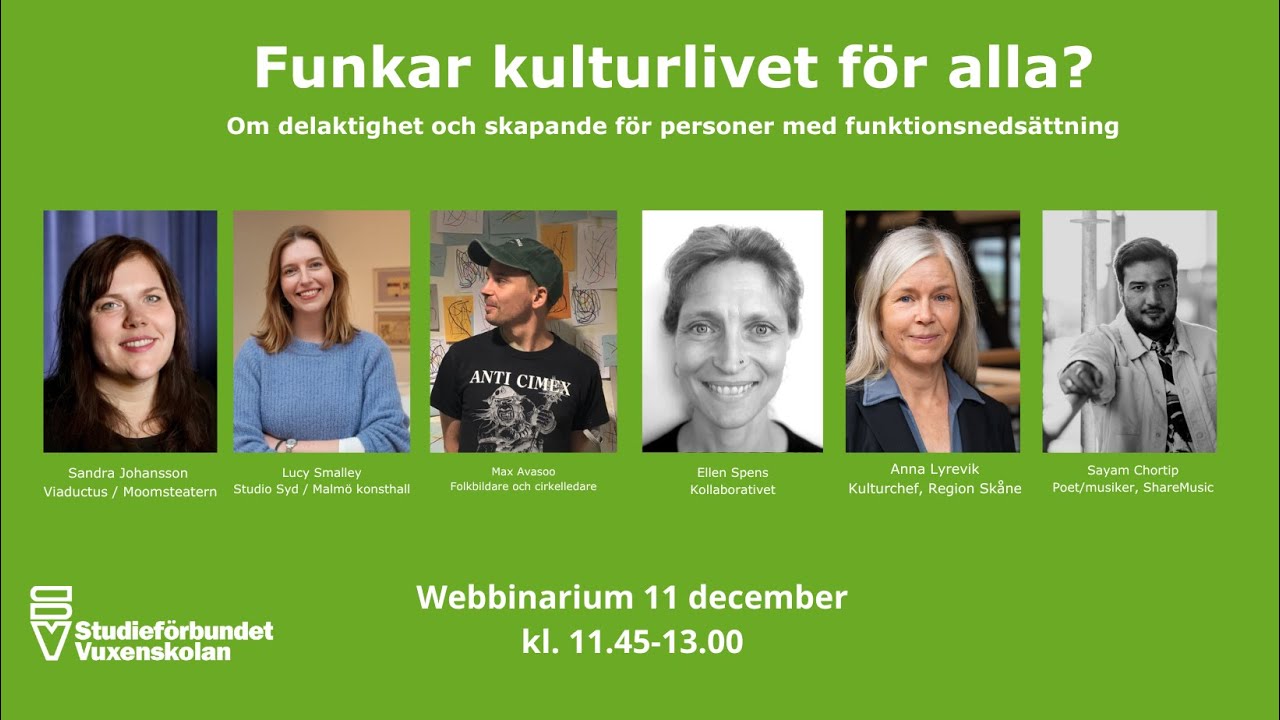 Funkar kulturlivet för alla? Om delaktighet och skapande för personer med funktionsnedsättning