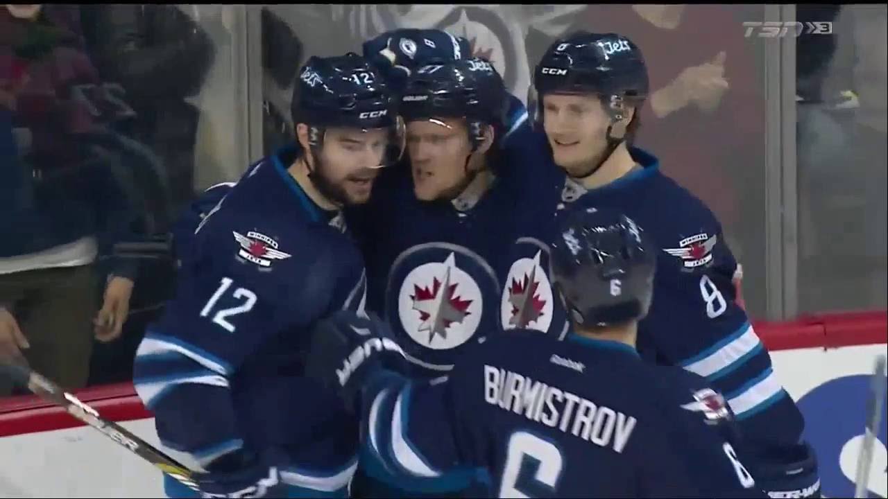 nhl hockey resultados Nikolaj Ehlers 1-1 Goal vs Sharks Jan 12 2016