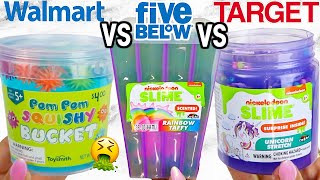 NEW Five Below VS Walmart VS Target Slimes! Which Is Worth It?!