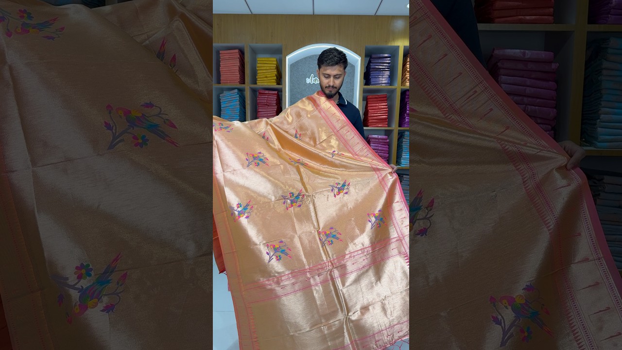 Pure Fully Zari Woven Parrot Motif Paithani Dupatta
