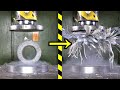 Crushing Liquid Nitrogen Frozen Duct Tape with Hydraulic Press