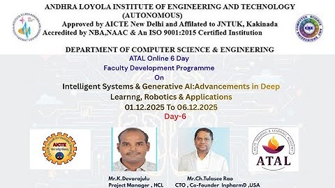 ATAL FDP 2025 – Day 6 (Final Day)|Intelligent Systems&Generative AI|Valedictory &Key Learnings|ALIET