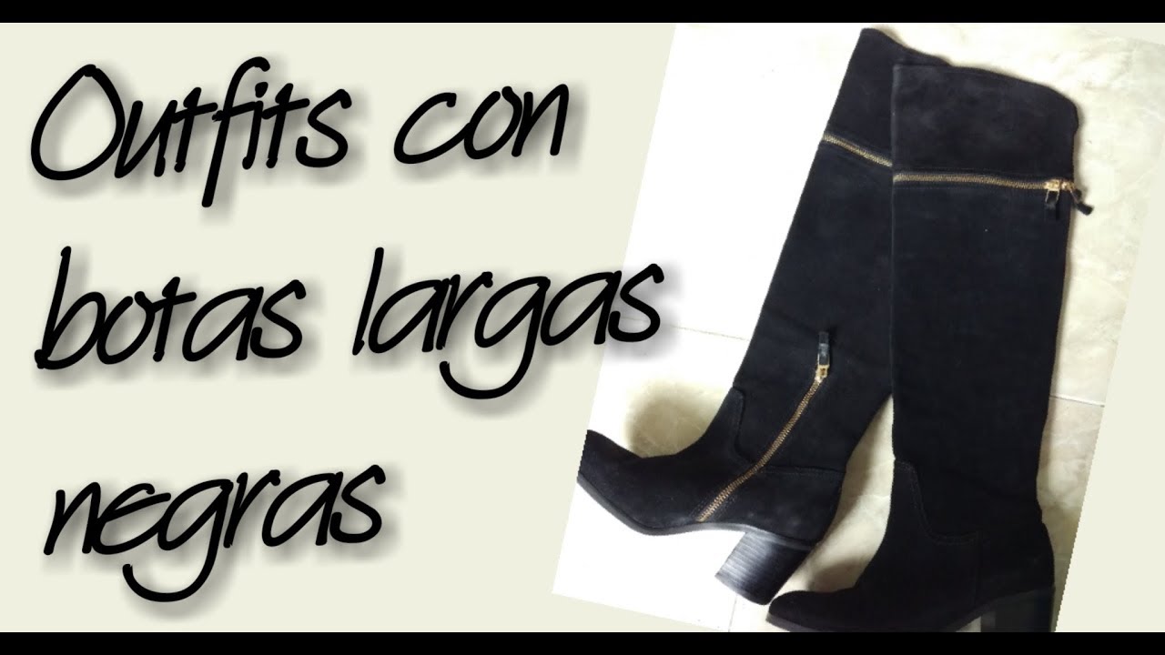 outfits con botas negras largas - botas mosqueteras -