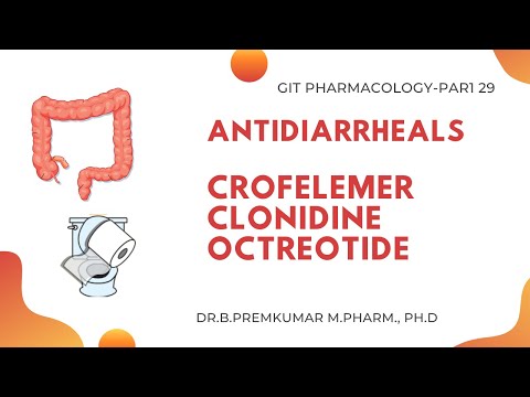 Antidiarrheals - Clonidine Octreotide Crofelemer GIT Pharmacology - Part 29