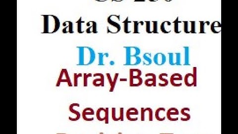 CS 250 Dr Bsoul Array Based Sequences Dynamic Arrays Revision Two