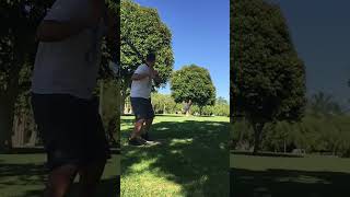 Guy hits baseball with bat and ball hits pitcher on his head