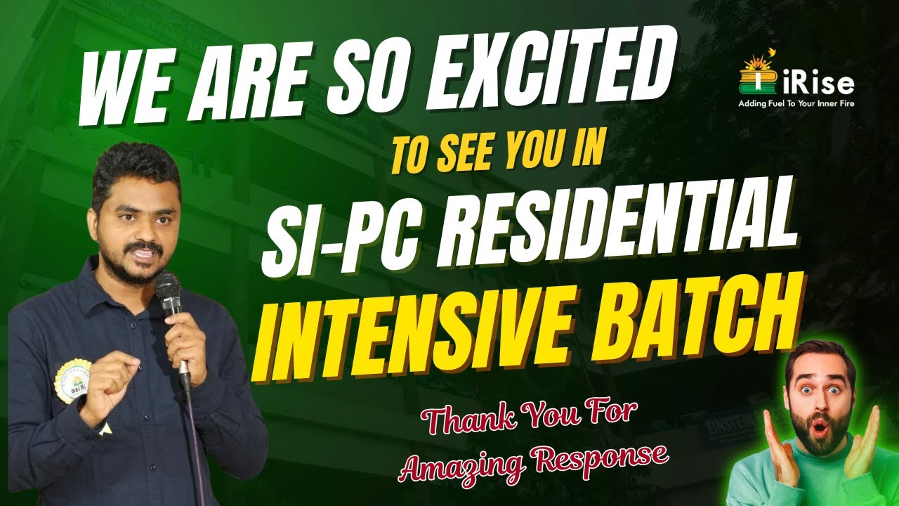 WE ARE EXCITED TO SEE YOU IN SI-PC RESIDENTIAL INTENSIVE BATCH 