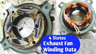 4 Slot Exhaust Fan High Speed Winding Data Without Capisiter Exhaust Fan Almunium Winding Data