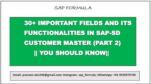 CONCEPT 17- PART 2- 30+ IMPORTANT FIELDS AND IT