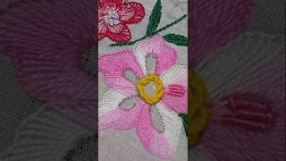 beautiful pink rose designs | embroidery tutorial #shorts #embroiderypatterns