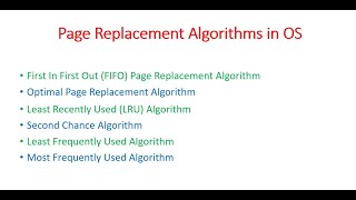 Page Replacement Algorithms