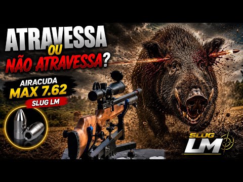 AIRACUDA 7.62 USANDO O SLUG LM ATRAVESSA OU NÃOSSA A CABEÇA DE UM JAVALI?