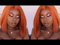 PELUCA NARANJA Y MAQUILLAJE DORADO PIELES OSCURAS, NEGRAS Y MORENAS #orangewig #makeup #darkskin