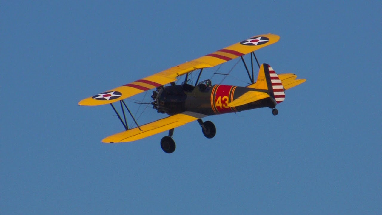 Flight of Two Stearman Departing KCVH Hollister