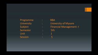 BBA V Sem - Financial Management  --Session 5  *Profit Maximization Vs Wealth Maximization