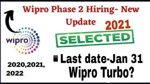 Wipro Phase 2 Hiring Update - Criteria Reduce | Exam Date | Turbo Selection Process-2020 | 2021|2022