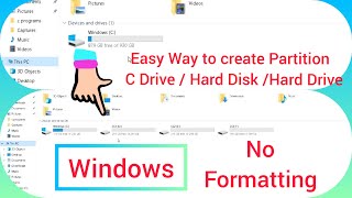 Easy Method to Partition your C Drive without formatting or reinstall OS || 1TB Hard Disk partition