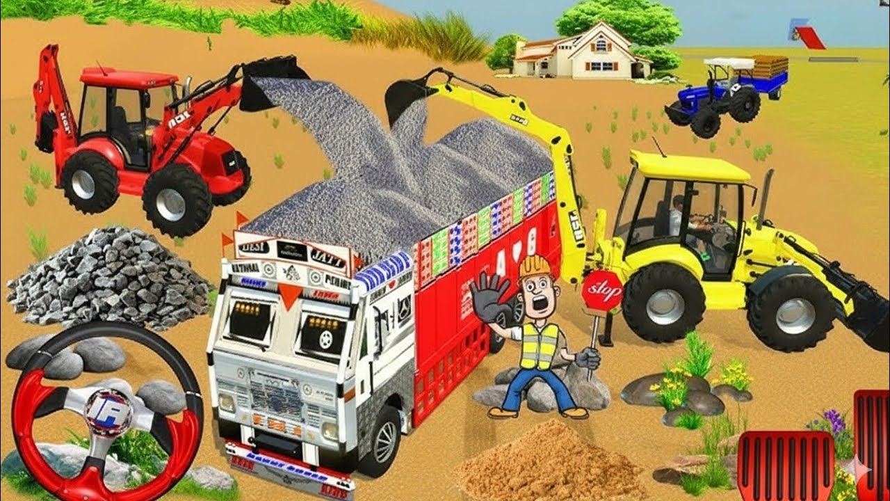 🔴Drive JCB and Uploading 🪨🏗Stone From Dumper🌋 Truck in Game 