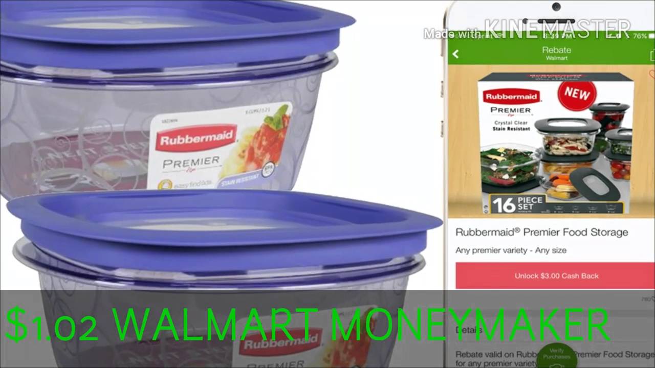 1.02 MONEYMAKER AT WALMART ON RUBBERMAID PREMIER FOOD STORAGE! YouTube