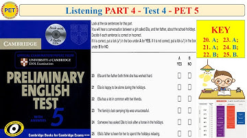 PET 5 Listening Part 4 Test 4 (Transcript + Key)