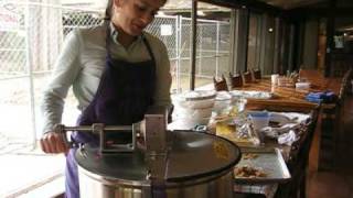 Extracting honey with Kimberley and Bree at Sunset Magazine HQ