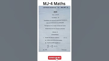 MJ-4 Maths Question Paper Sem-3 BBMKU (2023-37) #bbmku #bbmkuquestionpaper