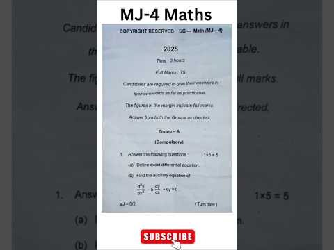 MJ-4 Maths Question