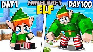 I Survived 100 Days As An Elf In Minecraft