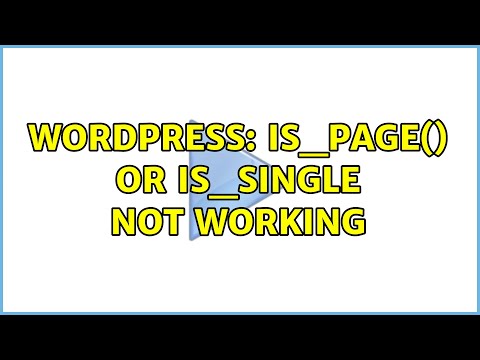 Wordpress: is_page() or is_single not working