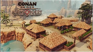 Conan Exiles Update 3.0 age of sorcery - how to build a simple beginner village. Battle pass Season1