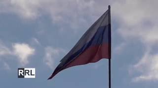 Russian flag in the wind + anthem (720p).