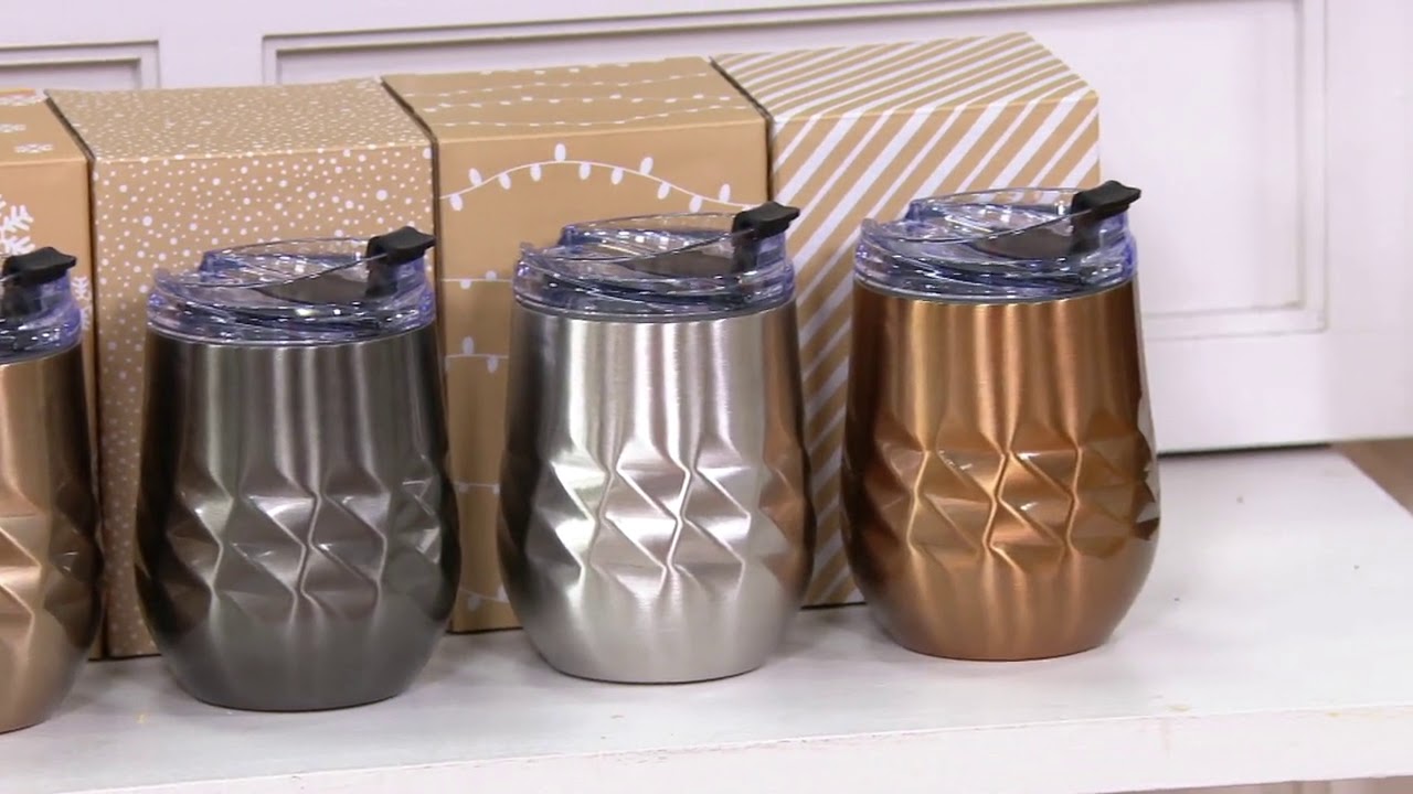 Primula Peak S/4 Insulated Tall Tumblers Or Wine Tumblers on QVC YouTube