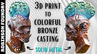 How to turn a 3D PRINT into BRONZE │ Lost PLA Metal Casting │ ASMR