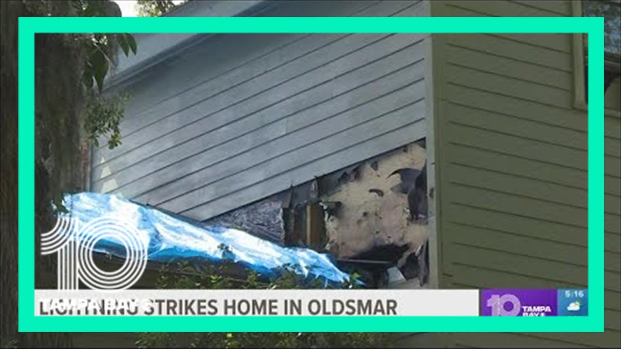 Lightning strike causes damage to Oldsmar home - YouTube