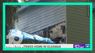 Lightning strike causes damage to Oldsmar home
