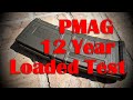 Magpul pmag  loaded with ammo for 12 years test  no dustimpact cover
